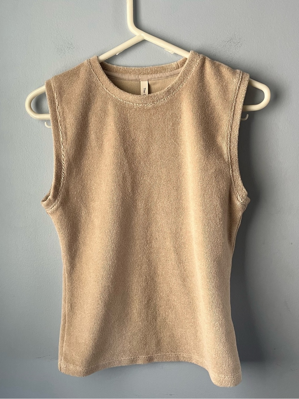 Babaton Aritzia Stretch Terry Sleeveless Tank Cream Beige Cotton Blend Size S